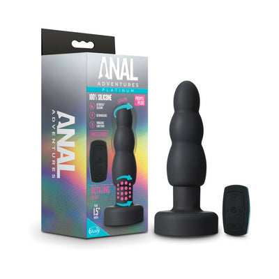 Anal Adventures Platinum Remote Control Vibrating Rotating Silicone Propel Plug