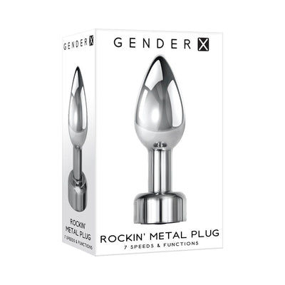 Gender X Rockin'' Metal Rechargeable Vibrating Aluminum Anal Plug Silver