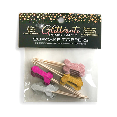 Glitterati Penis Party Cupcake Topper Toothpicks 24-Pack