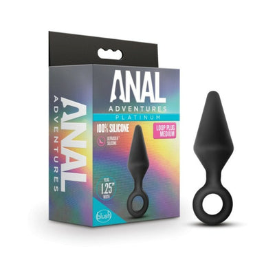 Blush Anal Adventures Platinum Silicone Loop Plug Medium Black