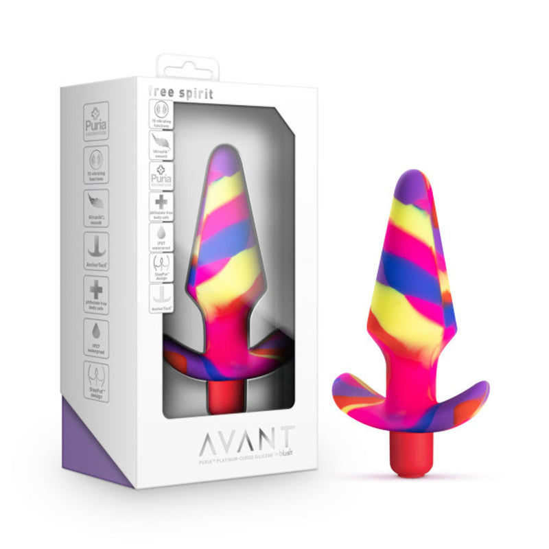 Avant Free Spirit Silicone Vibrating Anal Plug Scarlet