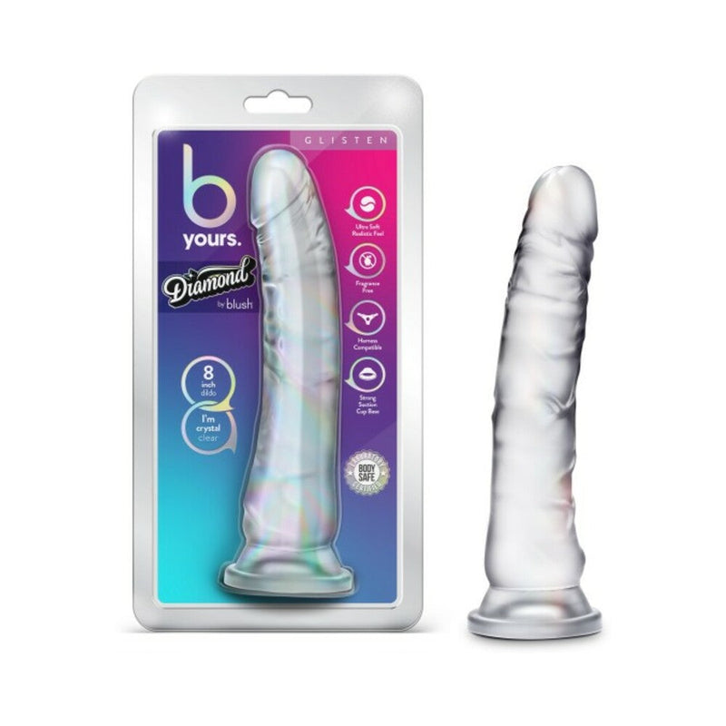 B Yours Diamond Glisten 8 in. Dildo Clear