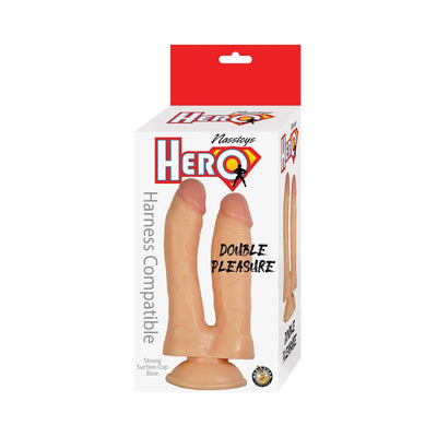 Hero Double Pleasure Double Dildo Silicone White