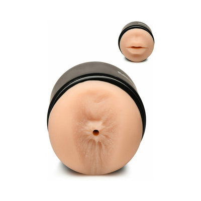 Curve Toys Mistress Double Shot Mini Masturbator Ass & Mouth Light