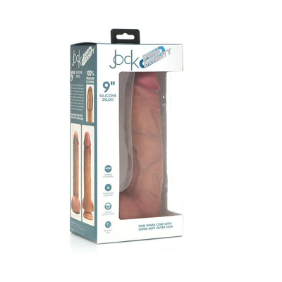 Curve Toys Jock Dual Density 9 in. Silicone Dildo with Balls & Suction Cup Light