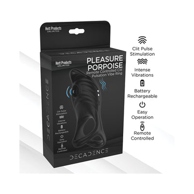 Decadence Pleasure Porpoise Cock Ring/Clit Stimulator With Remote Control