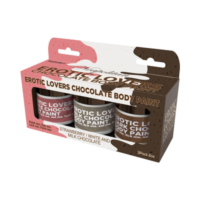 Erotic Chocolate Body Paints White/Milk Chocolate&Strawberry (3 Pack)