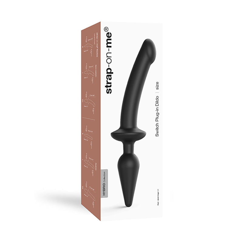 Strap-On-Me Hybrid Collection Switch Plug-In Dual-Ended Dildo &amp; Plug Black S