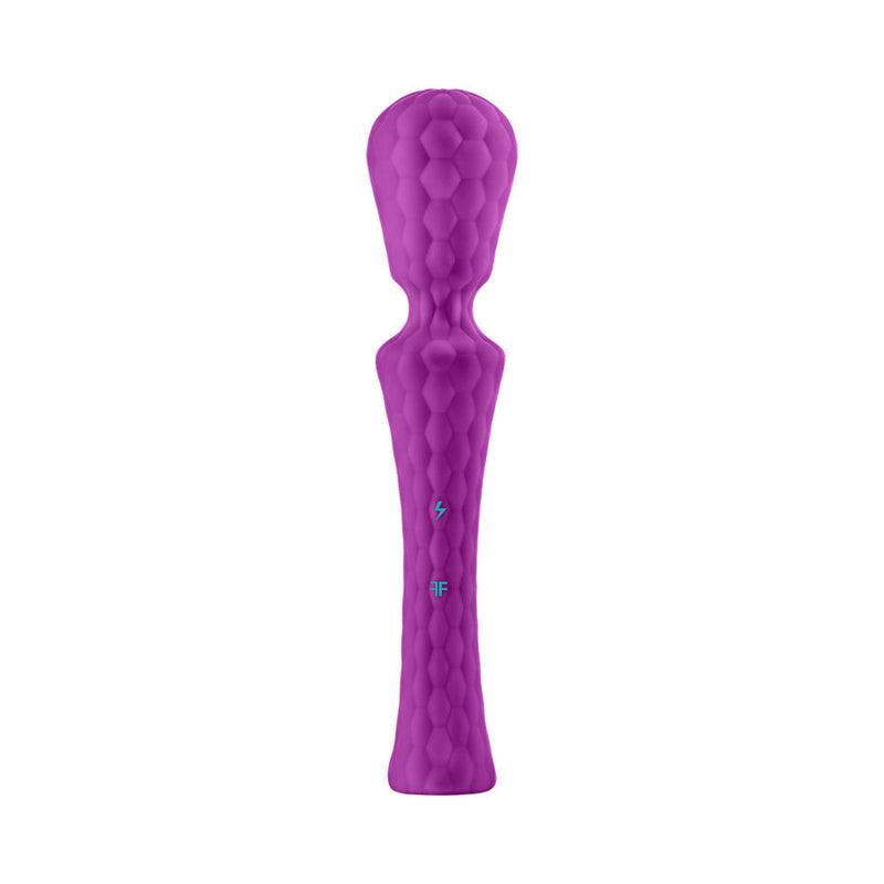 FemmeFunn Ultra Wand XL Rechargeable Flexible Textured Silicone Vibrator Purple