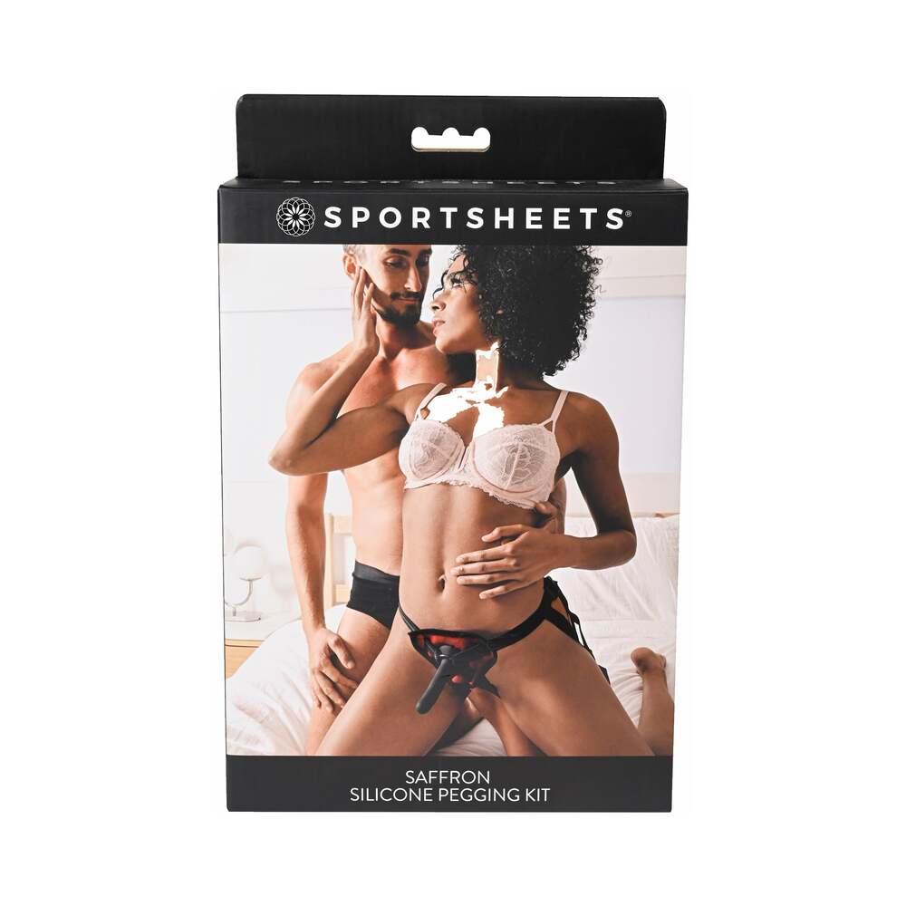 Sportsheets Saffron Silicone Pegging Kit with Adjustable Strap-On Harness &amp; 5 in. Dildo
