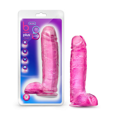 B Yours Plus Big n'' Bulky 10.5 in. Dildo with Balls & Suction Cup Pink