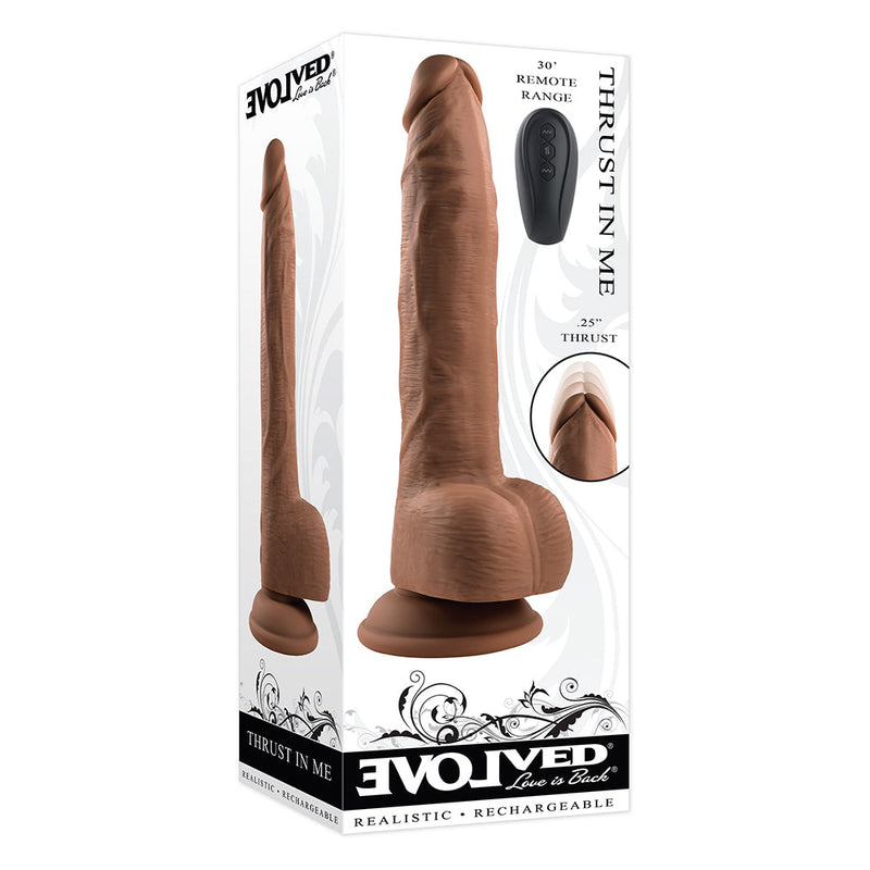 Evolved Thrust In Me Thrusting Vibrating 9.25 in. Dildo Dark