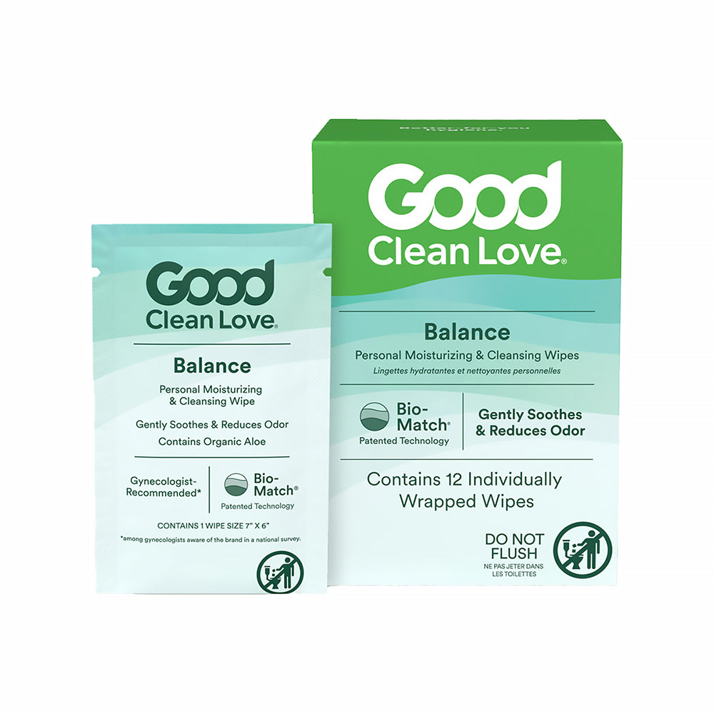 Good Clean Love Balance Personal Moisturizing &amp; Cleansing Wipes 12-Pack