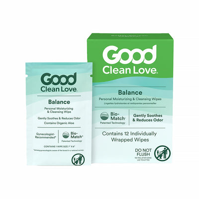 Good Clean Love Balance Personal Moisturizing & Cleansing Wipes 12-Pack