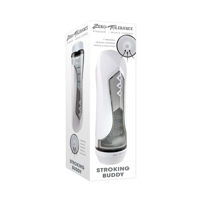 Zero Tolerance Stroking Buddy Rechargeable Vibrating Stroker White