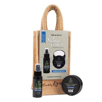 Earthly Body CBD Daily Ultimate Strength Sandalwood 2-Piece Holiday Gift Set