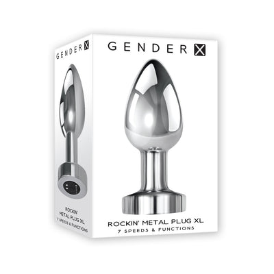 Gender X Rockin'' Metal Plug XL Rechargeable Vibrating Anal Plug Aluminum Silver