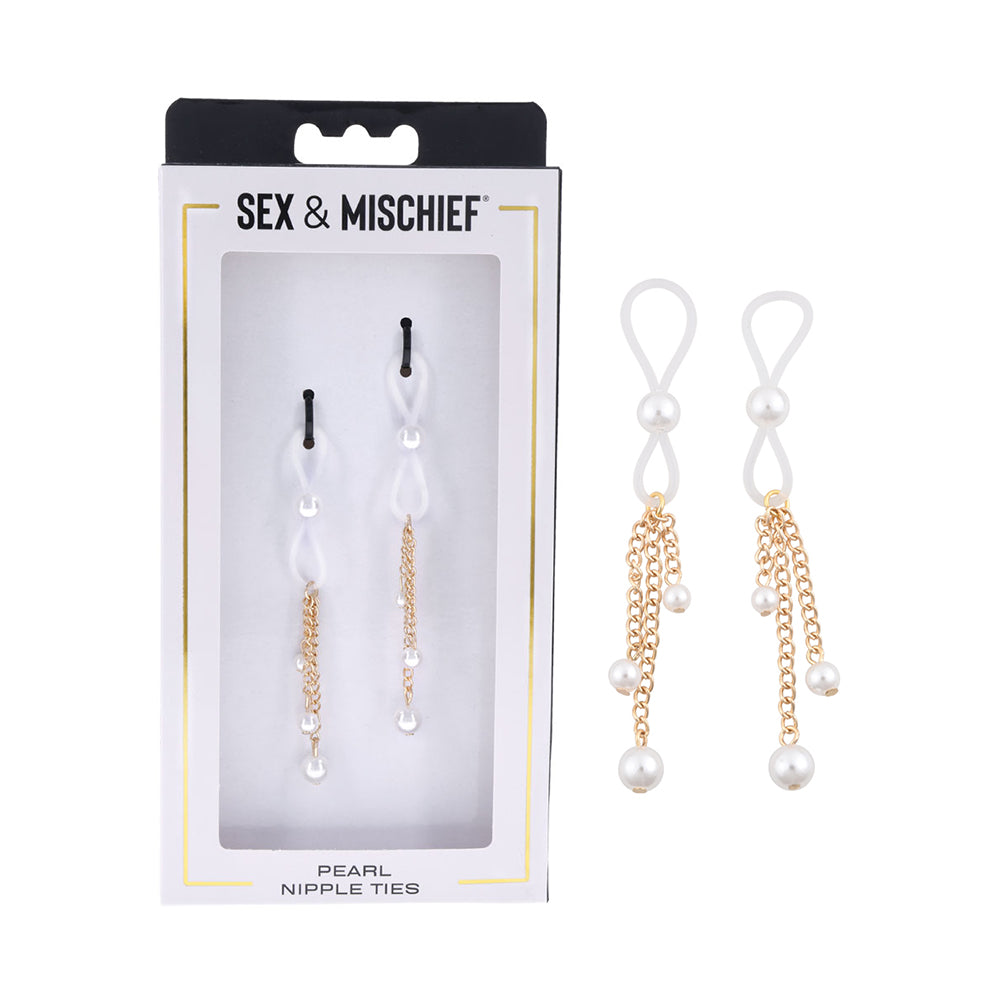 Sportsheets Sex &amp; Mischief Pearl Nipple Ties