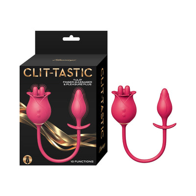 Clit-Tastic Tulip Finger Massager & Pleasure Plug Red