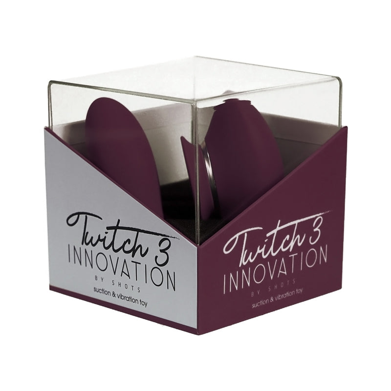 Twitch 3 Silicone Rechargeable Vibrator &amp; Suction Burgundy
