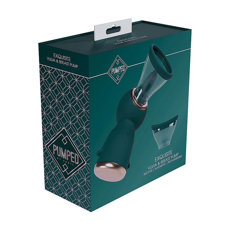 Pumped Exquisite Automatic Rechargeable Vulva &amp; Breast Pump Forest Green