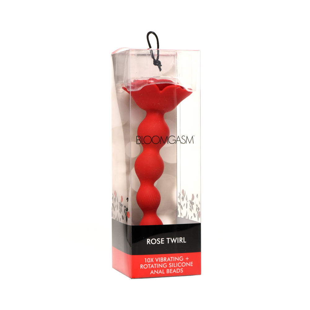Bloomgasm Rose Twirl 10X Vibrating &amp; Rotating Silicone Anal Beads
