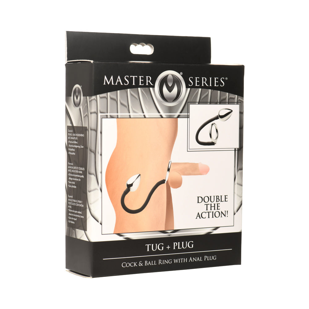 Master Series Tug + Plug Cock &amp; Ball Ring with Anal Plug