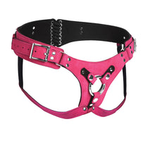 Strap U Bodice Deluxe Leather Corset Harness Pink