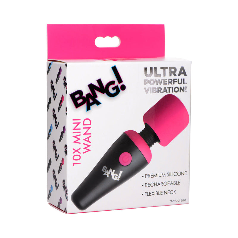 BANG! 10X Vibrating Mini Silicone Wand Pink