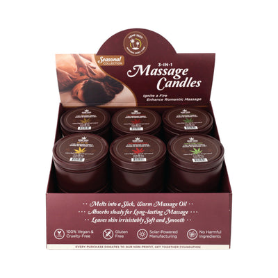 Earthly Body Hemp Seed Holiday 3-in-1 Massage Candle 12-Piece Pre-Pack