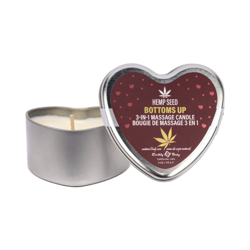 Earthly Body Hemp Seed Valentine 3-in-1 Massage Candle Bottom&