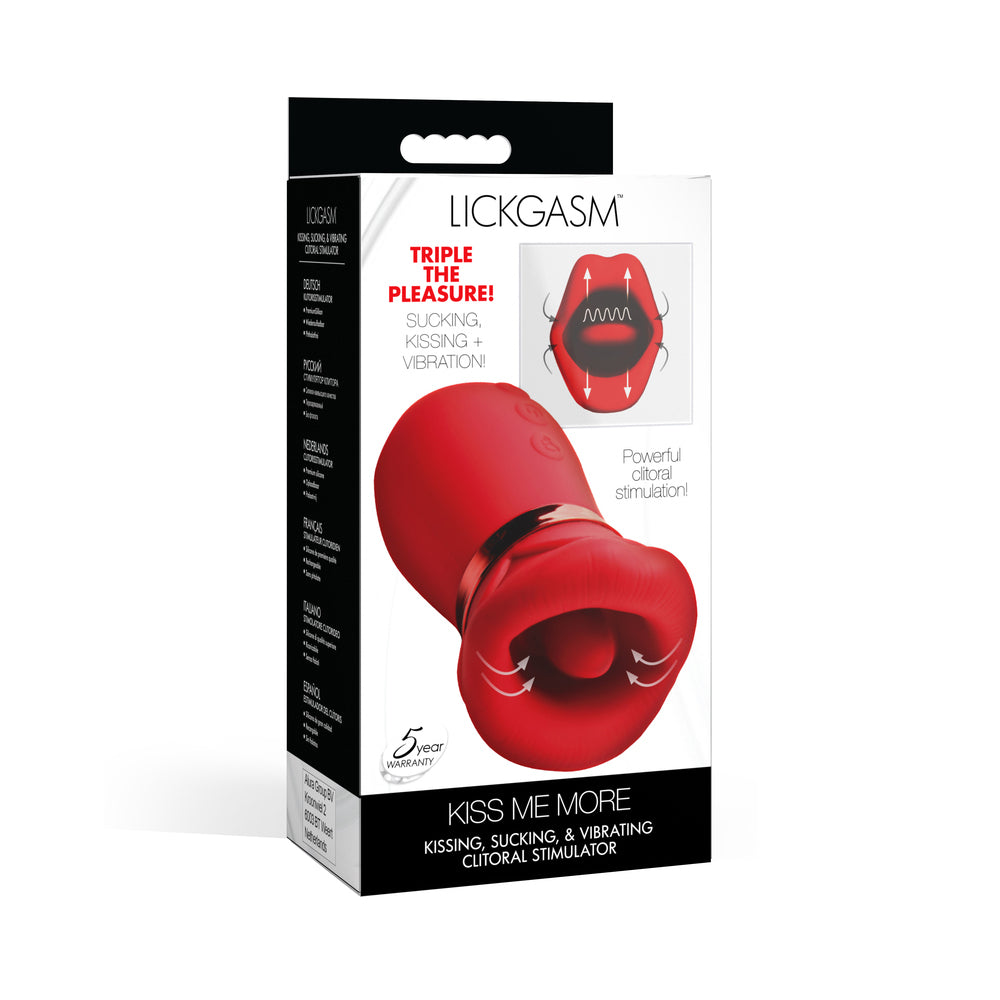 Lickgasm Kiss Me More Kissing, Sucking, &amp; Vibrating Clitoral Stimulator