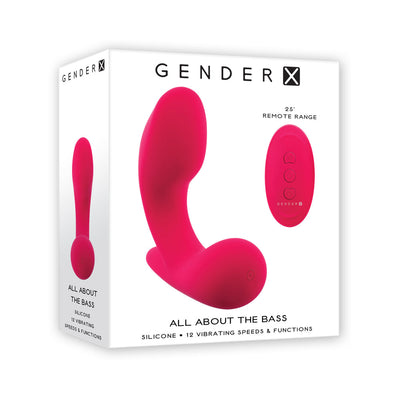 Gender X All About the Bass Rechargeable Vibrator with Remote Silicone Red