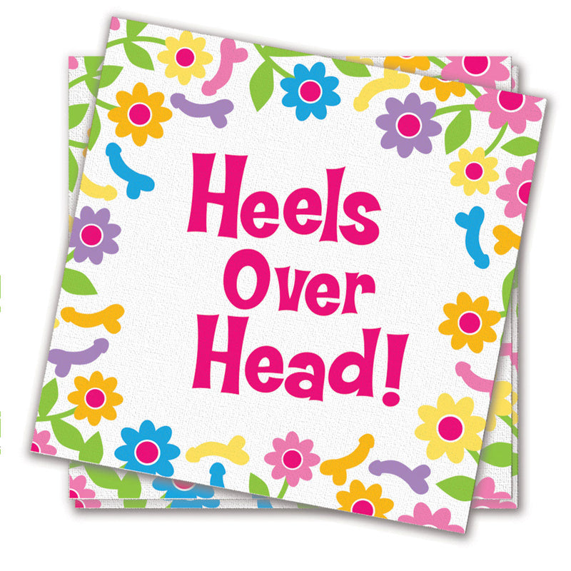 Bachelorette Heels Over Head Floral Napkins 8-Pack