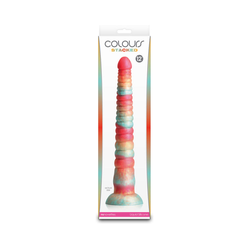 Colours Stacked 12 in. Dildo Red/Gold