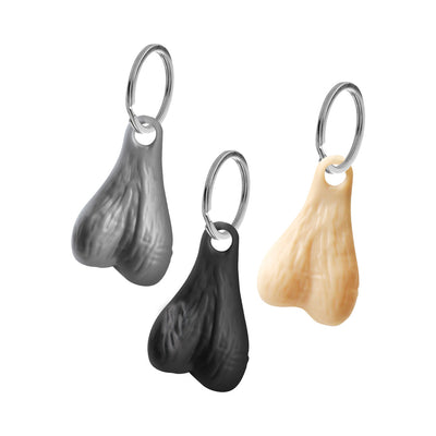 Big Ballers Nuts Keychain Set Dark/Light/Silver