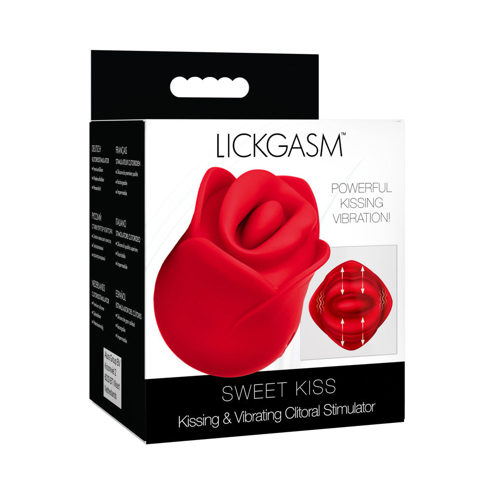 Lickgasm Kissing &amp; Vibrating Rose Clitoral Stimulator Red
