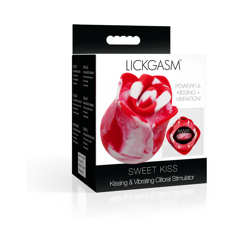 Lickgasm Kissing &amp; Vibrating Rose Clitoral Stimulator Swirl