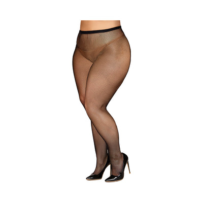 Dreamgirl Basic Fishnet Pantyhose Black Queen Size