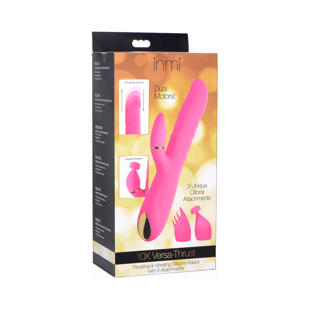 INMI 10X Versa-Thrust Thrusting & Vibrating Silicone Rabbit with 3 Att ...