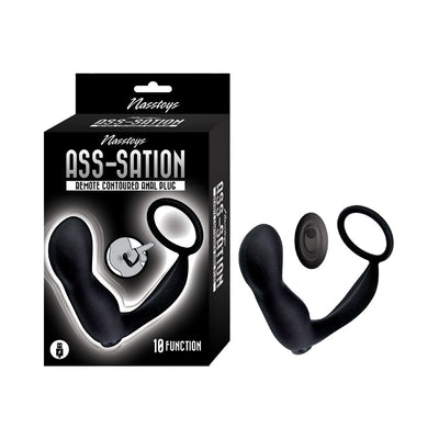 Ass-Sation Remote Contoured Anal Plug Black