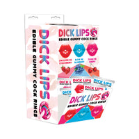 Dicklips Gummy Cock Rings (Singles) 3 Assorted Flavors 21pcs/Display