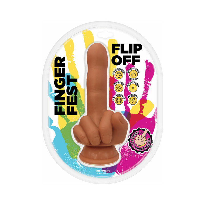 Finger Fest Flip Off Dildo Tan