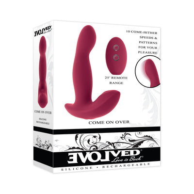 Evolved Come On Over Rechargeable Silicone Remote-Controlled Come-Hither Vibrator Burgundy