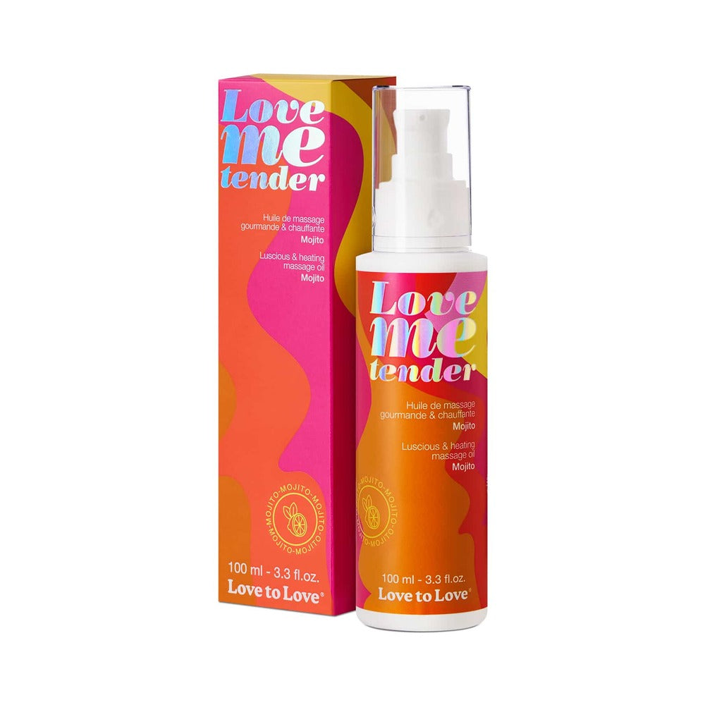 Love to Love Love Me Tender Luscious &amp; Heating Massage Oil Mojito 3.3 oz.