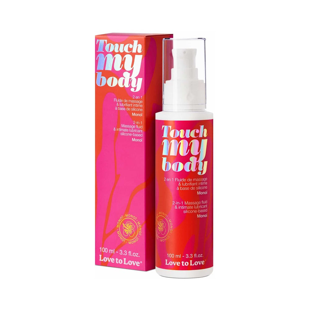 Love to Love Touch My Body 2-in-1 Massage Fluid &amp; Intimate Lubricant Monoi 3.3 oz.