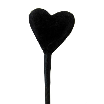 Heart Fluff Tip Crop Black