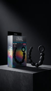 Anal Adventures Platinum Silicone Beginner Anal Beads Black