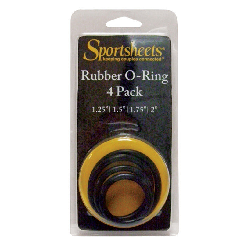 Sportsheets Rubber O-Ring 4-Pack Black