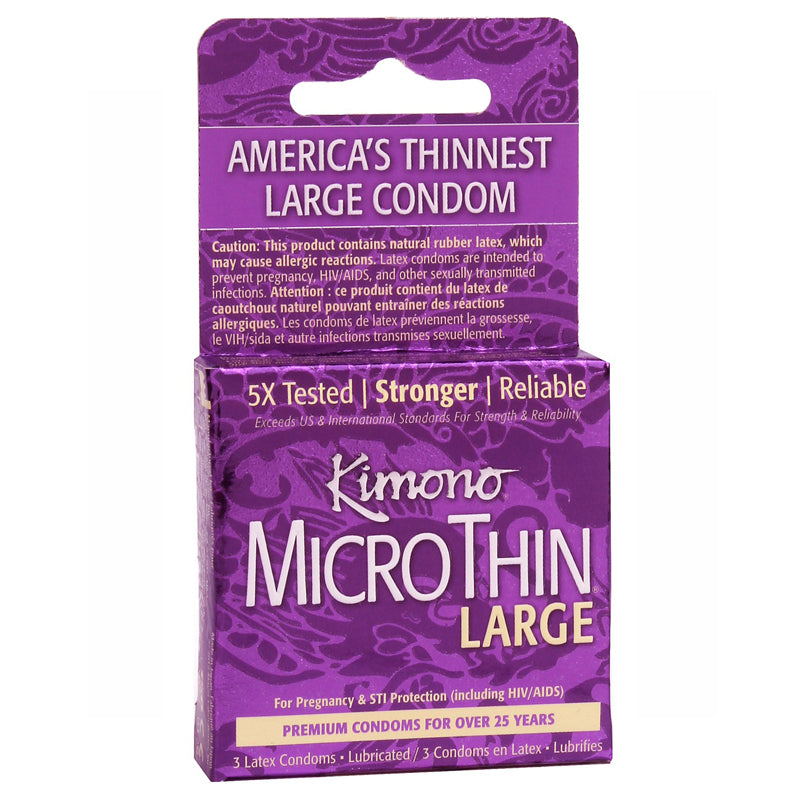 Kimono Micro Thin Large Condoms (3 Pack) - Nice & Naughty